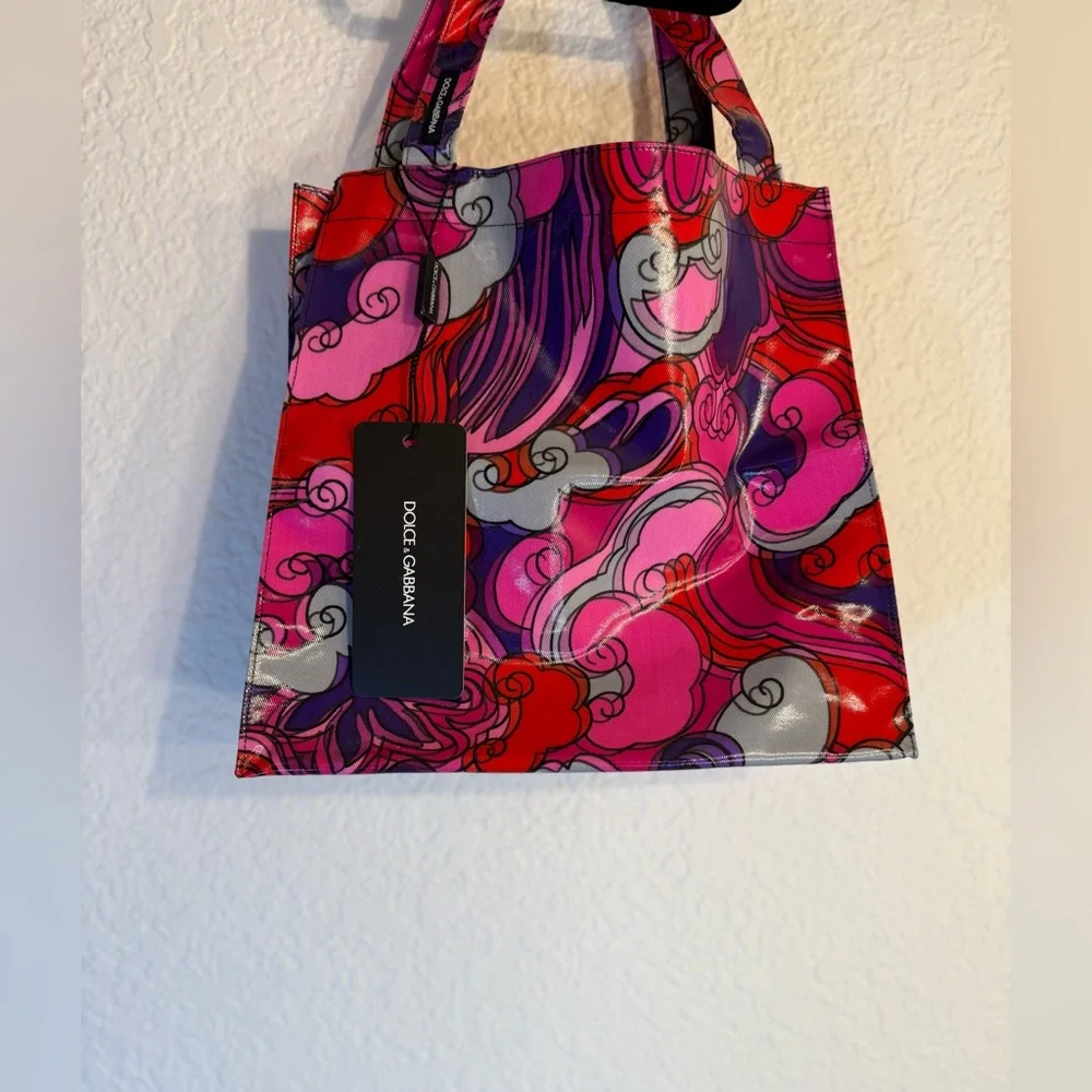 Dolce‎ & Gabbana Small Shopping Tote NWT. 3D Psychedelic Clouds 2022 - Picture 7 of 15